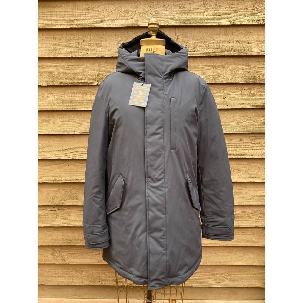 Woolrich Mens stretch Military Parka dark Navy Blue Medium NWT